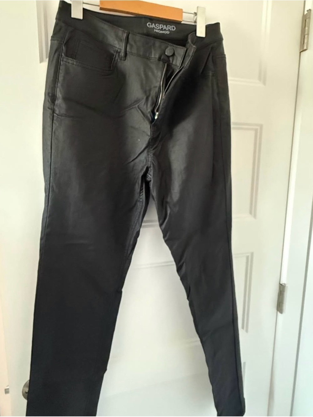 Promod Black Faux Leather Skinny Pants